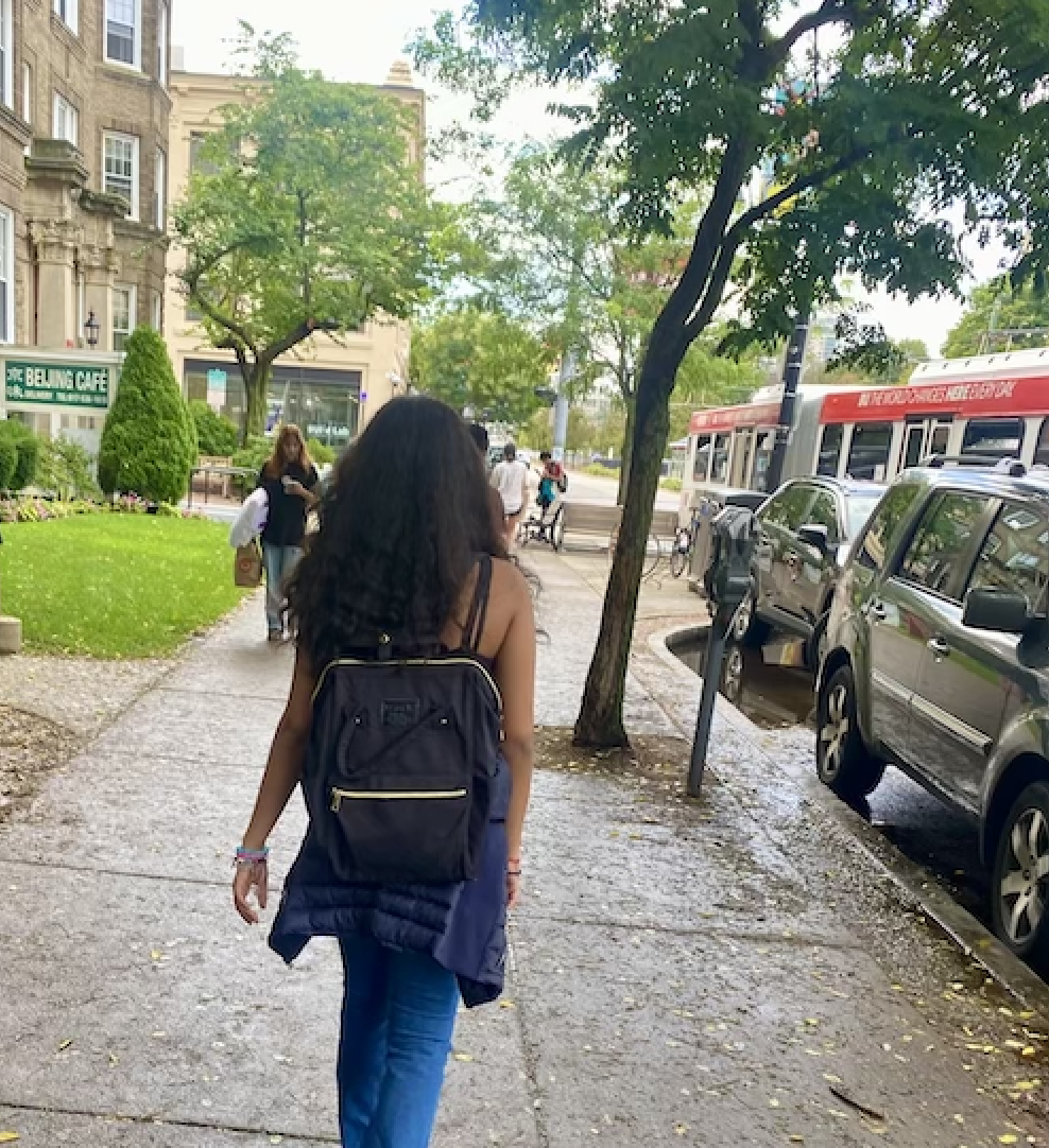 Tanvi on the first day of classes